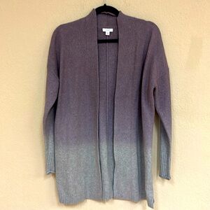 J Jill womans Ombre lavender & gray oversized open cardigan sweater size XS